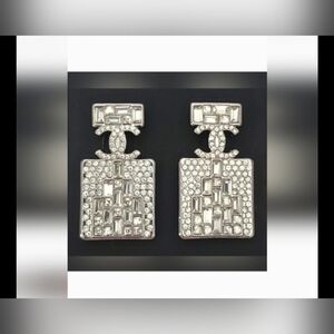 Rhinestones & Baguette Style Stud Earrings